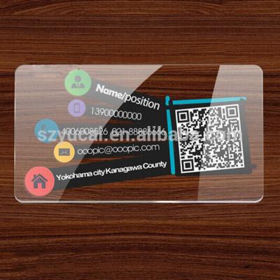 China Plastic Competitive Price High Quality Customized Clear PVC Business Card for sale