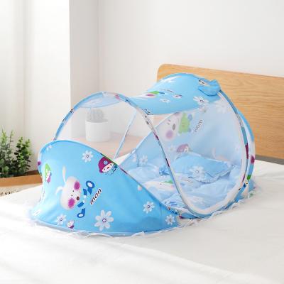 China Cartoon Printed 0-3 Years Baby Collapsible Mosquito Net Free Installation Baby Three-Piece Blanket Folding Hutch Mosquito Net for sale