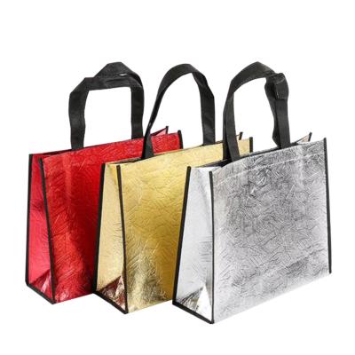 China Luxury Reusable Spunlace Non-woven Fabric Shopping Bag Foldable Logo Gift Custom Bags for sale