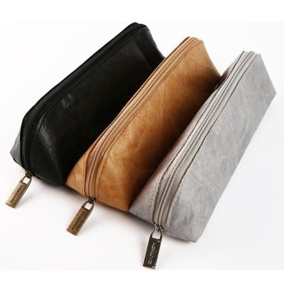 China Fashionable Retro Multifunctional Dupont Paper Pencil Case Student Large Capacity Zipper Pencil Bag School Custom for sale