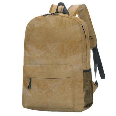 China Custom Waterproof Washable Work Backpack School Kraft Large Capacity Bags Washable Kraft Paper for sale