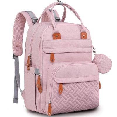 China Water Resistant Custom All In One Fashion Mother Bag Unisex Baby Diaper Backpack for sale