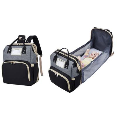 China With USB Custom Private Label Diaper Bags Backpack Dad Mom Baby With Bassinet for sale