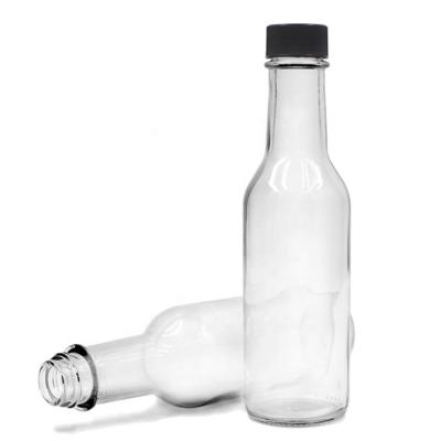 China 150ml 148ml Chili Sauce Vinegar Glass Bottles Plastic Screw Top Empty Viable Free Space 5oz Dazed for sale