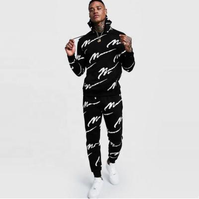 China Wholesale Bulk Breathable All Over Mens Fashion Mens Printed Hooded Tracksuits for sale