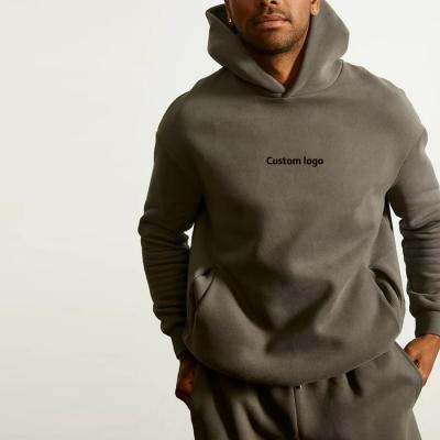 China Custom Popular Warm Fleece Winter Tracksuit Fitness Hoodie Factory Plain Oversized Men's Breathable Sweatshirt for sale