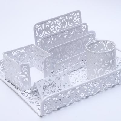 China Eco-friendly Table Stationery Holder Desk Organizer Mesh Metal Pencil Book Pen Holder for Stand for sale