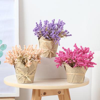 China Mini Office INS Desk Fake-Background-Decor Office Props Plants Artificial Plastic Home Decor Facilities Design Style Babysbreath for sale