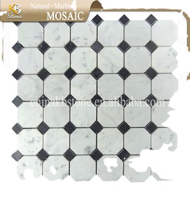 China Nature Dots Design Modern Stone Supplier Factory Decorative Marble Mosaic Tiles Black White for sale