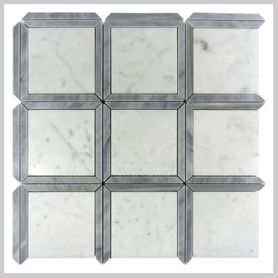 China Traditional Latest Popular Design Natural Stone Wall Panel Mosaic Looks Like Marble for sale