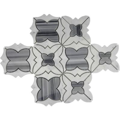 China Modern hot sale mosaic tile gray waterjet natural marble for sale