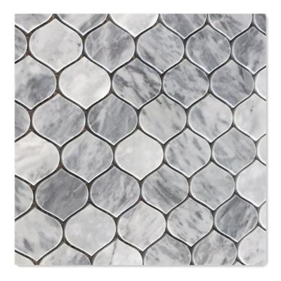 China Cheap Price China Marble Mosaic Flooring, Italy Mosaic Gray Peach Shaped Marble Wall Slab Interior Mosaic Slab for sale