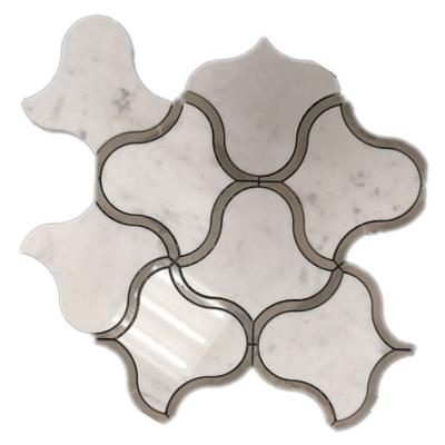 China New Parquet Kb Stone Design Doorbell Fan Shape Backsplash Mosaic Slabs for sale