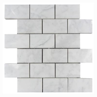 China Europe 3 By 6 Inch Carrara Brick White Marble Mosaic Interior Decorative Wall Tile for sale