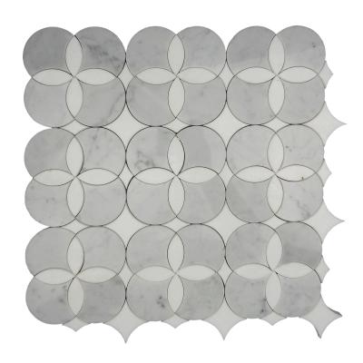 China New Design Crystal White Modern Marble Mosaic Polishing Tile for sale