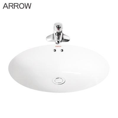 China ARROW Basins Undercounter Commercial Bathroom Ceram Wash Face Hand Basin For Hotal for sale