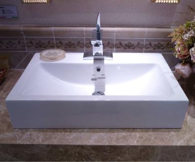 China ARROW Hand Wash Basin Bathroom Lavatory Counter Top Ceramic Basin With Overflow for sale