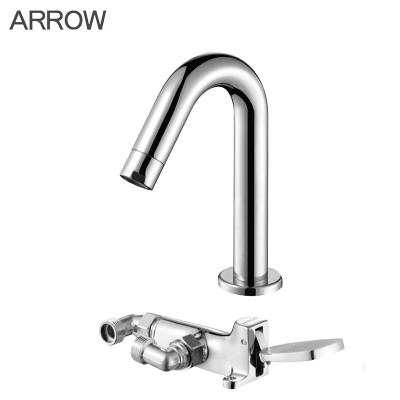 China ARROW Stepped-on Basin Faucet Pedal Control Cold Water Mixer Tap Chrome Washroom Factory Supply for sale