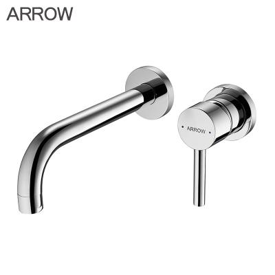 China ARROW Built-in Faucet Conceal Wall Mounted Hot Cold Water Mixer Brass Chrome Washroom Basin Tap for sale