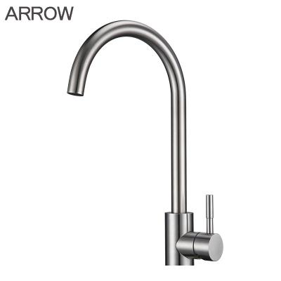 China ARROW Faucets Brushed Finish SUS304 Stainless Steel Kitchen Sink Faucet Mixer Taps Factory Supply for sale