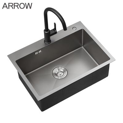 China ARROW Kitchen Sink Grey Deep Basin Single Bowl Undercounter Stainless Steel SUS304 Kitchen Sink for sale