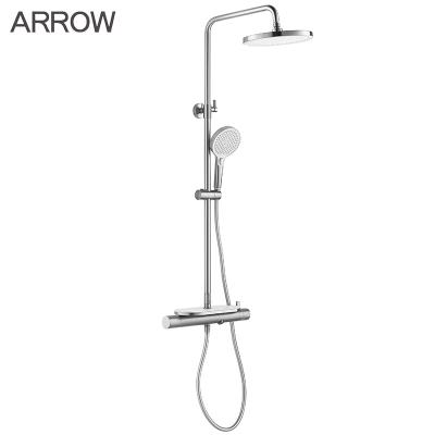 China ARROW Bathroom Shower System Cold Hot Water Brass Round Shower Set Mixer Shower Faucet for sale