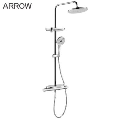 China ARROW Bath Shower Thermostatic Modern Bathroom Chrome Brass Headshower Hand Shower Mixer Tap Set for sale