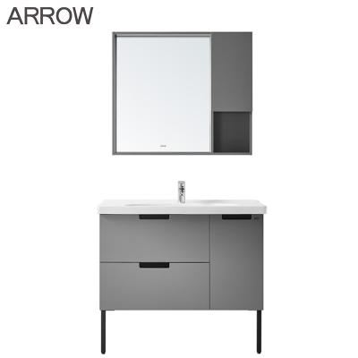 China ARROW PVC Bathroom Cabinet 3 Drawer Furniture Free Standing Bathroom Vanity Hotel Modern Design for sale