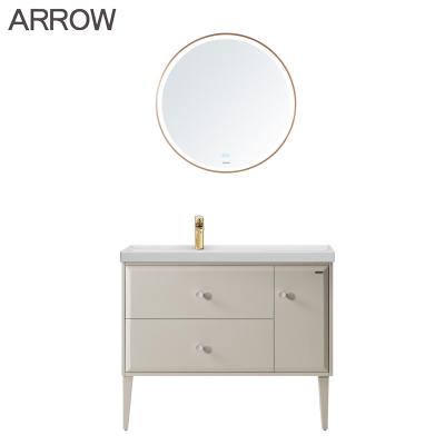 China ARROW Bathroom Vanity Cabinet Solid Wood Floorstanding Hotel Bathroom Vanity Combo Washroom for sale