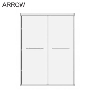 China ARROW Sliding Shower Door Tempered Glass Bathroom Double Sliding Shower Rome Al Alloy Frame for sale