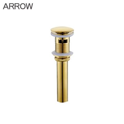 China ARROW Gold Pop Up Waste Toilet Basin Brass Push Down Deodorant Drain Bathroom Lavatory Hotel for sale