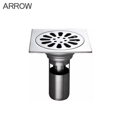 China ARROW Stainless Steel Floor Drain Bathroom Deodorant Drain SUS304 Square 100mm for sale