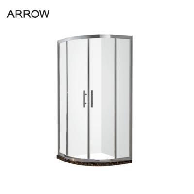 China ARROW hot customized diamond like arc tempered glass bathroom 3 panel aluminum sliding shower glass door frame shower cabin zu verkaufen