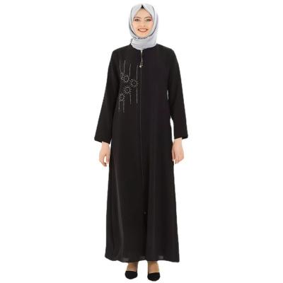 China Dubai Abaya Kaftan Long Sleeve Dress 2022 New Design Solid Color Long Sleeve Islamic Clothing Hot Wholesale Muslim Modest Elegant Muslim Women Dress for sale