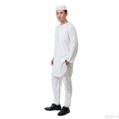 China Two Pieces For Islamic Clothing Dubai 2022 Muslim Men Kuwait Thobe Saudi For Islamic Clothing Haramain Clothing Daffah Thobe Mens Islamic Muslims Men for sale