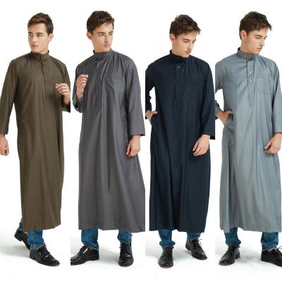 China 2022 Modest Muslimah Styling polyester Muslim clothing material thobe thawb long robe abaya abaya and squishy for winter wear for sale