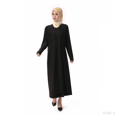 China A 2022 dropshipping muslim long sleeve dress/spot wholesale/OEM ice silk cardigan with button muslim women's robe arabic long sleeve islamic clothing for sale