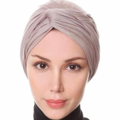 China New Eco-Friendly Women Fashion Comfortable Hijab Styles Stretchy Tank Top African Solid Turban Soft Turban Cap Head Wrap for sale