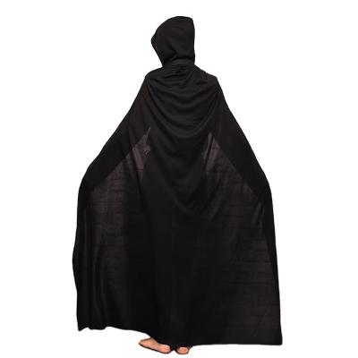 China Durable Demon Vampire Cos Clothes Black Death Cloak Show Halloween Cos Suit Cape Adult Party Wear for sale