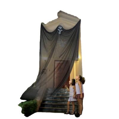 China Durable Factory Hot Sale Halloween Three Meter Huge Wall Gauze Hanging Ghost For Halloween Wall Decoration for sale