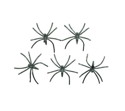 China Haunted House Durable Prank Bar Spiders Halloween Party Decoration Realistic Scary Plastic Black Plastic Spider for sale