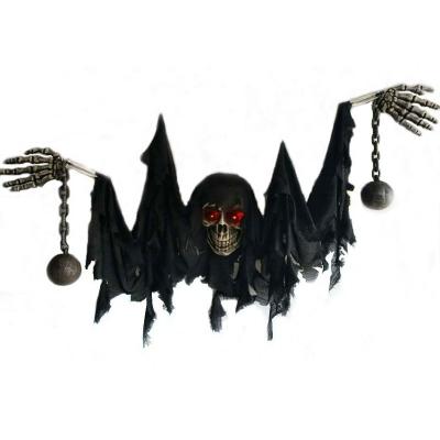 China Durable New Human Body Halloween Induction 4 Meter Home Hanging Horror Voice Skeleton Halloween Glow Props Decorations for sale