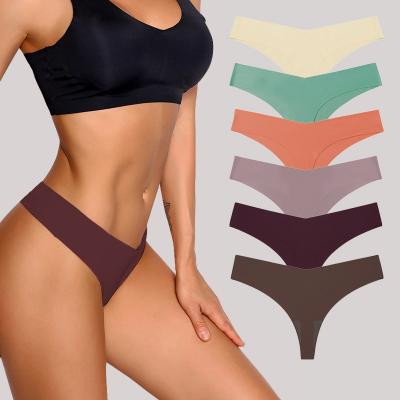 China Product Women's Breathable Silk Women's Panties Ladies Ice Thong Ice Thong Invisible Hot Sexy Bikini Silk Seamless Panties for sale