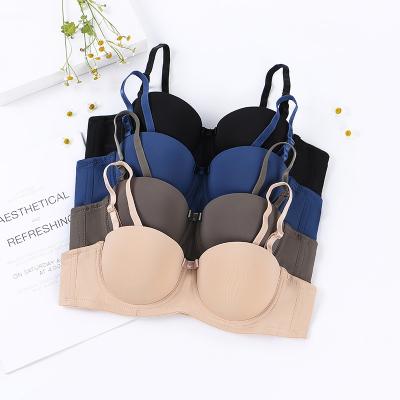 China Seamless Comfortable Thin Cup Women's Breathable Bra With Underwire Shape Simple Solid Color Push Up Sexy Women Bra Seamless Bra for sale