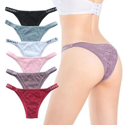 China High quality women's breathable panties bow thong waist low-rise underwear thongs sexy sexy girls breathable panties for sale