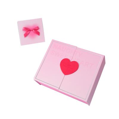 China Recyclable Wholesales 2022 Folding Double Door Folding Magnetic Cosmetic Box Hot Custom One-Piece Collapsible Box Gift Boxes for sale