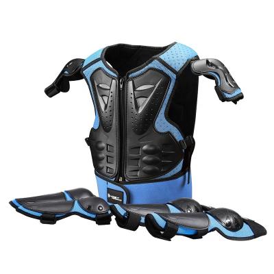 China Universal Breathable 4-13 Years Child Kids Full Body Motocross Armor Protector Vest Motorcycle Vest Cycling Slant Elbow Knee Armor for sale