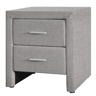 China Willsoon Modern Furniture Gray Double Drawer TV Cabinet Canvas Bedside Table for sale