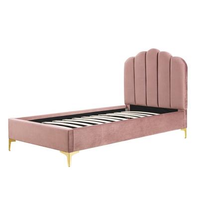 China Other Willsoon Furniture 1655 New Shop Rose Fabric Platform Bed Steel Leg Nordic Modern Single Beds for sale