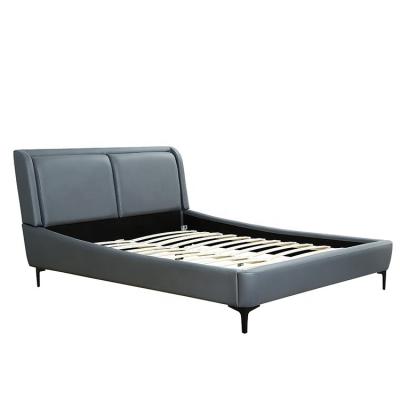 China New Design Willsoon Furniture 1584 Shop Black Modern Leather King / Queen Size Upholstered Bed for sale